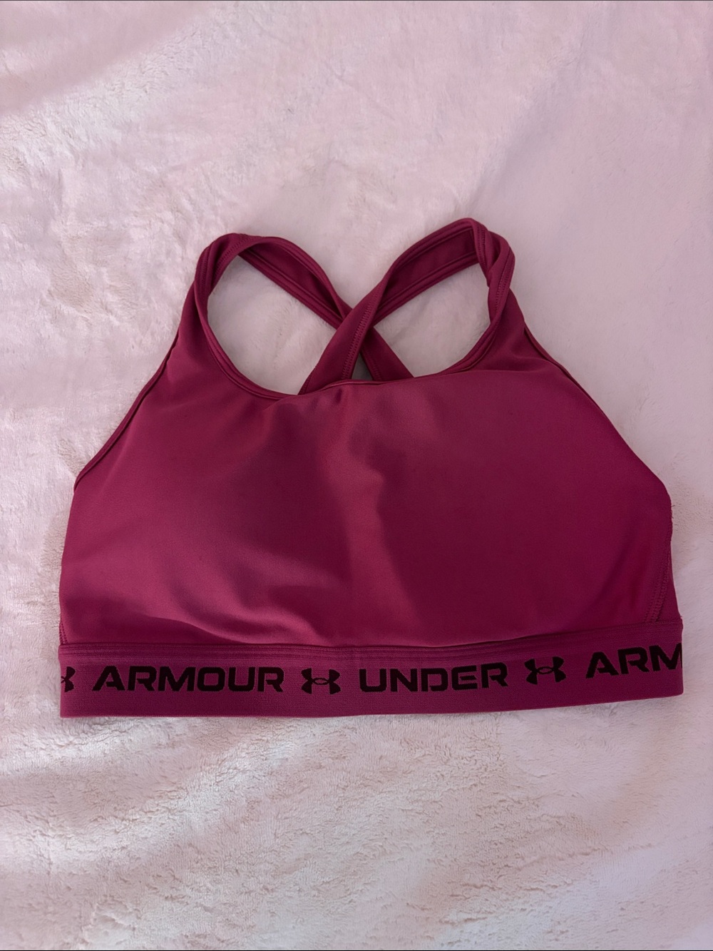 Under Armour Women's Crossback Sports Bra - Wine